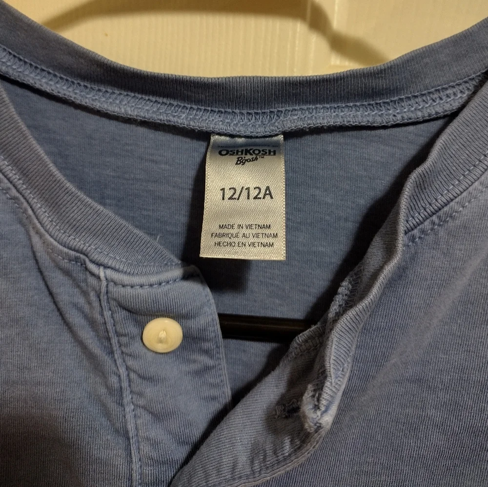 OshKosh B'gosh Blue Henley Boys 12